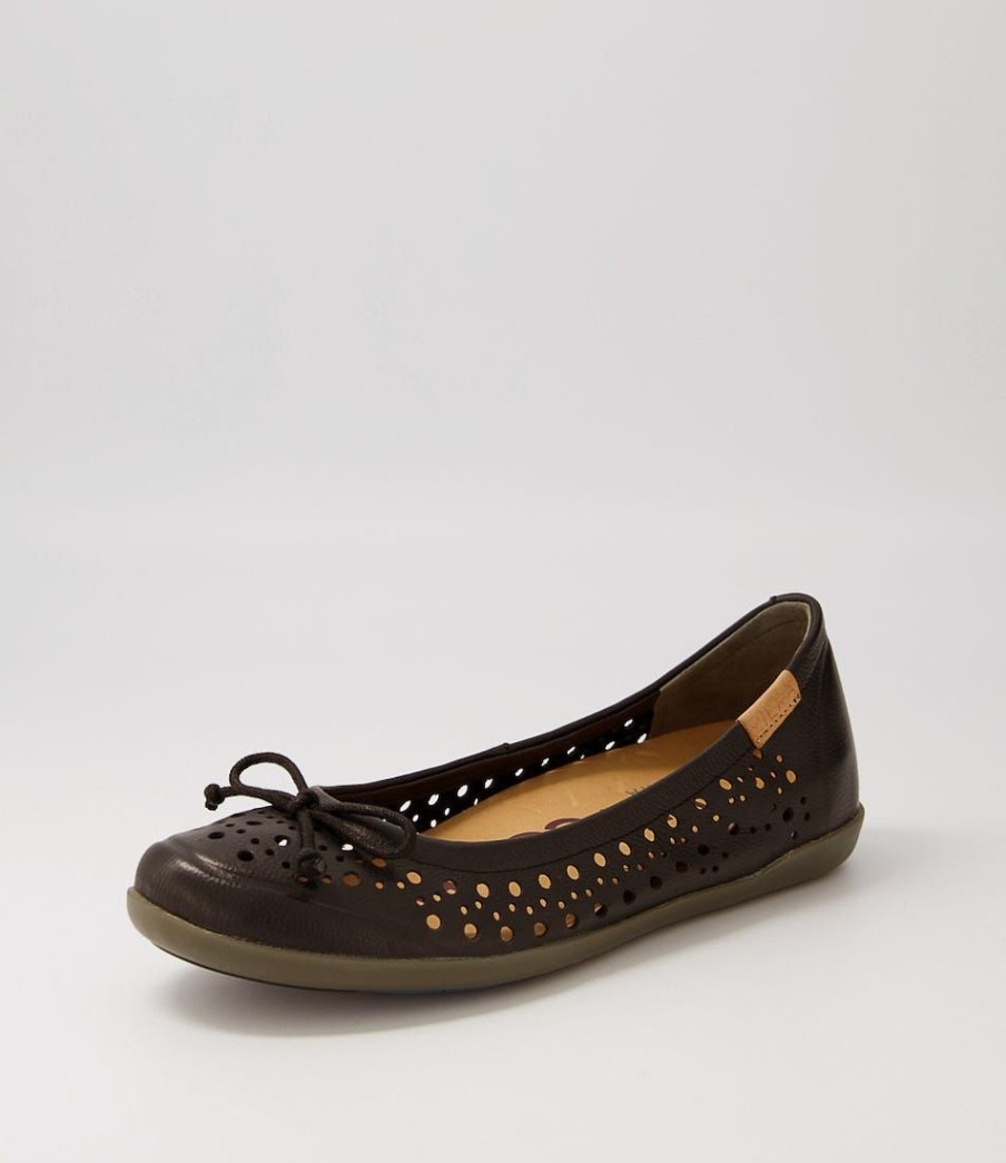 Shoes ZIERA | Lafiaa W Black Leather Ballet Flats