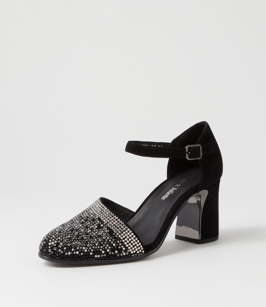 Shoes DJANGO & JULIETTE | Keeka New Black Suede Mary Jane Heels