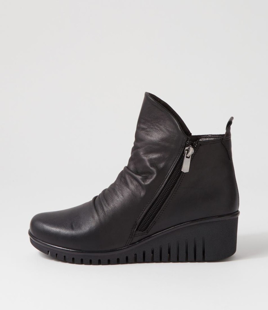 Shoes DIANA FERRARI | Orchid Black Leather Ankle Boots