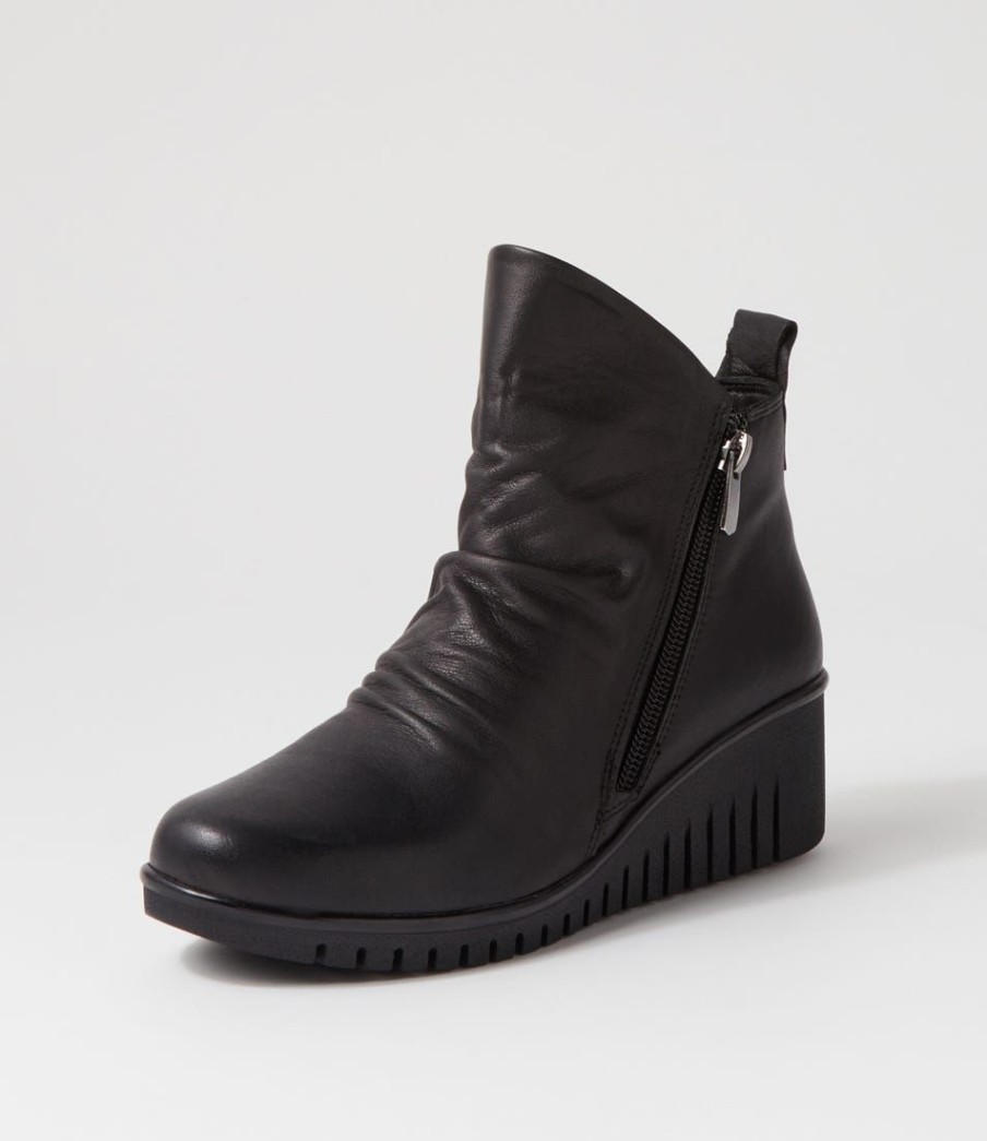 Shoes DIANA FERRARI | Orchid Black Leather Ankle Boots