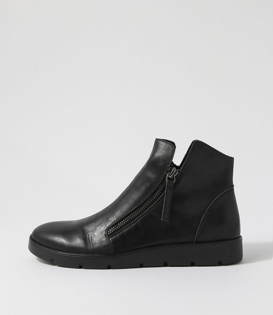 Shoes ZIERA | Mohme W Black Leather Ankle Boots