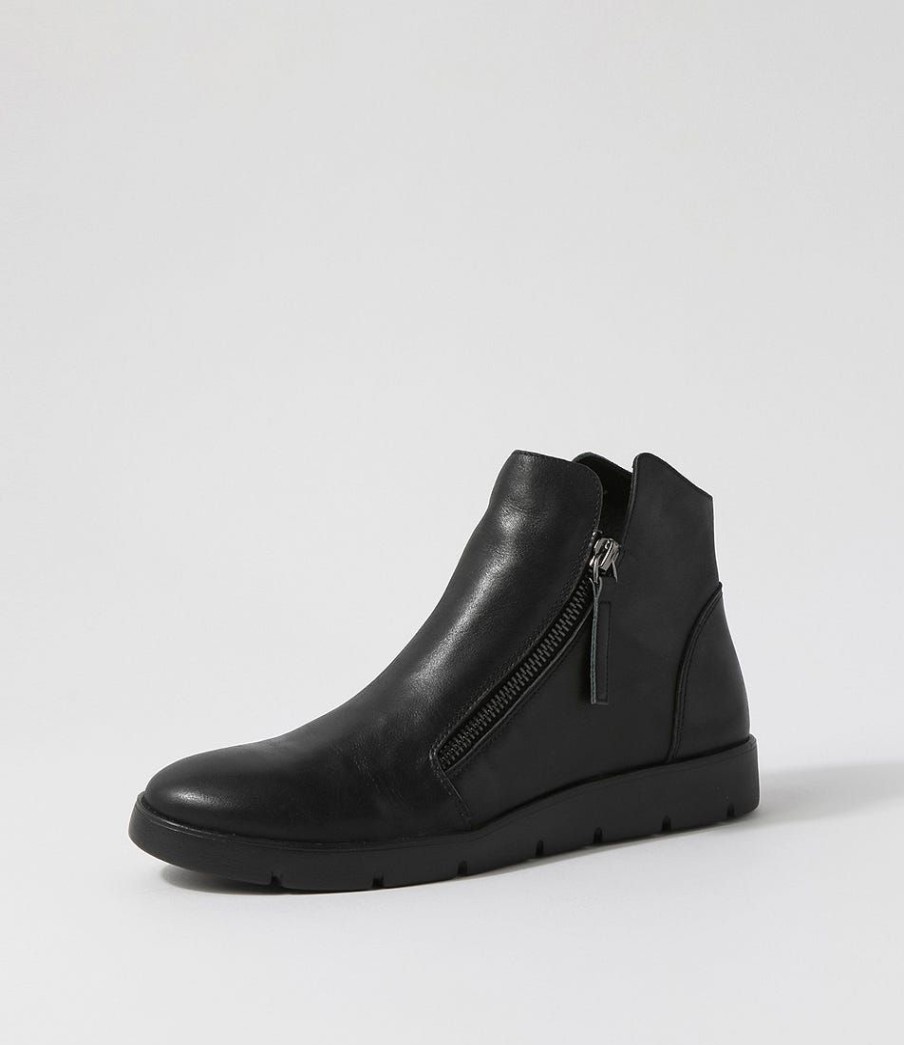 Shoes ZIERA | Mohme W Black Leather Ankle Boots