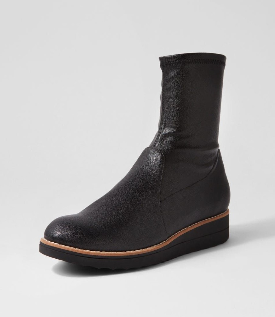 Shoes TOP END | Olissar Black Stretch Ankle Boots