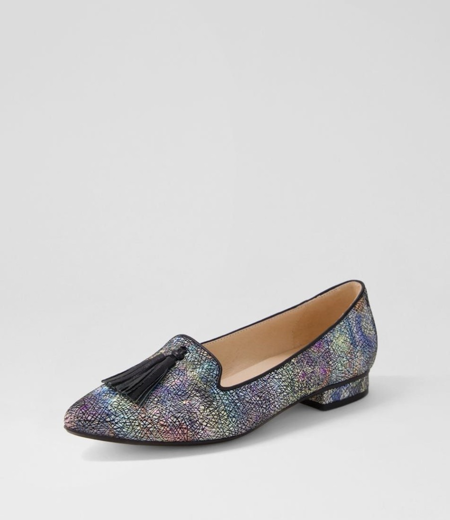 Shoes DIANA FERRARI | Dustu Scribble Print Leather Loafers