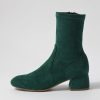 Shoes DJANGO & JULIETTE | Checkie Emerald Stretch Microsuede Ankle Boots