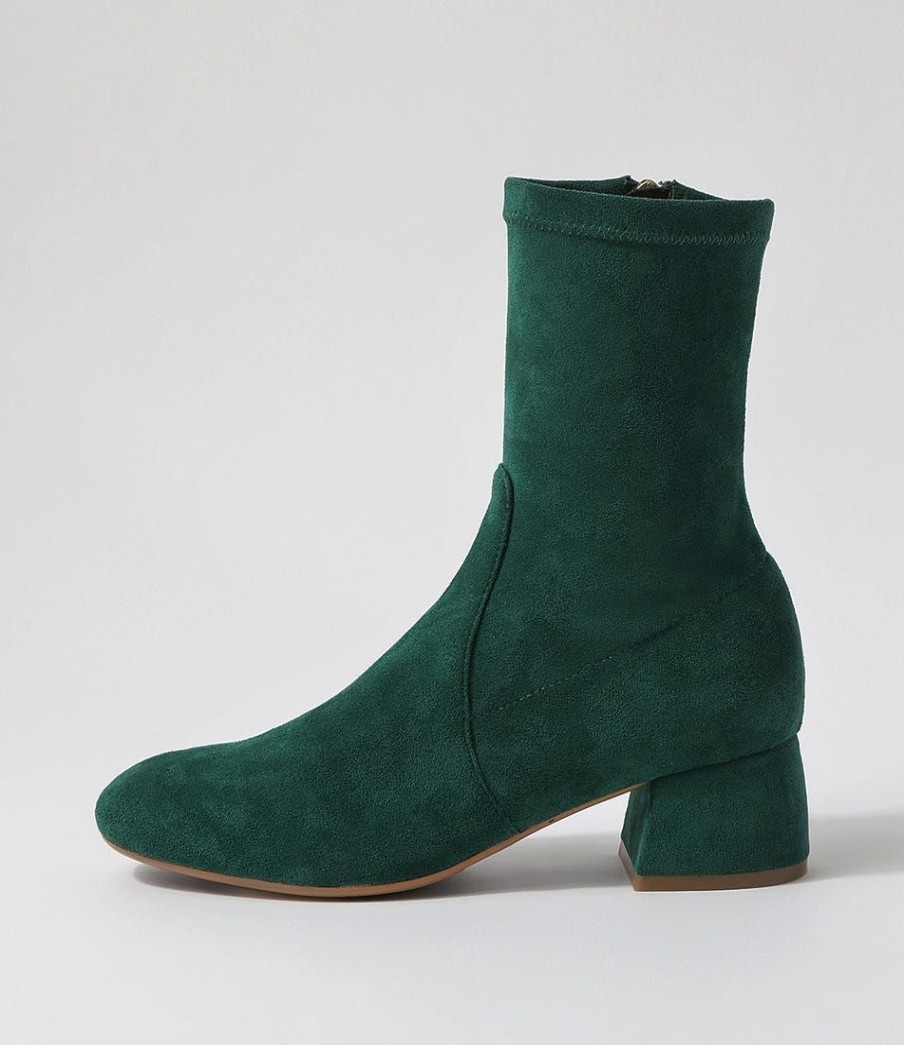 Shoes DJANGO & JULIETTE | Checkie Emerald Stretch Microsuede Ankle Boots