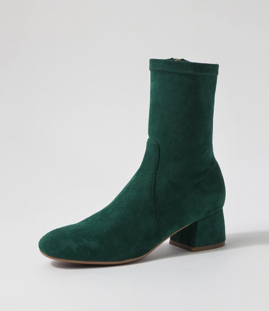 Shoes DJANGO & JULIETTE | Checkie Emerald Stretch Microsuede Ankle Boots