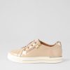 Shoes ZIERA | Audry W Latte Gold Wrinkle Patent Leather Sneakers