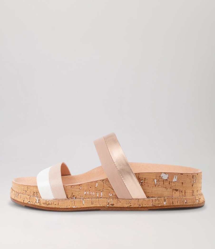 Shoes DJANGO & JULIETTE | Gabon White Nude Multi Slides