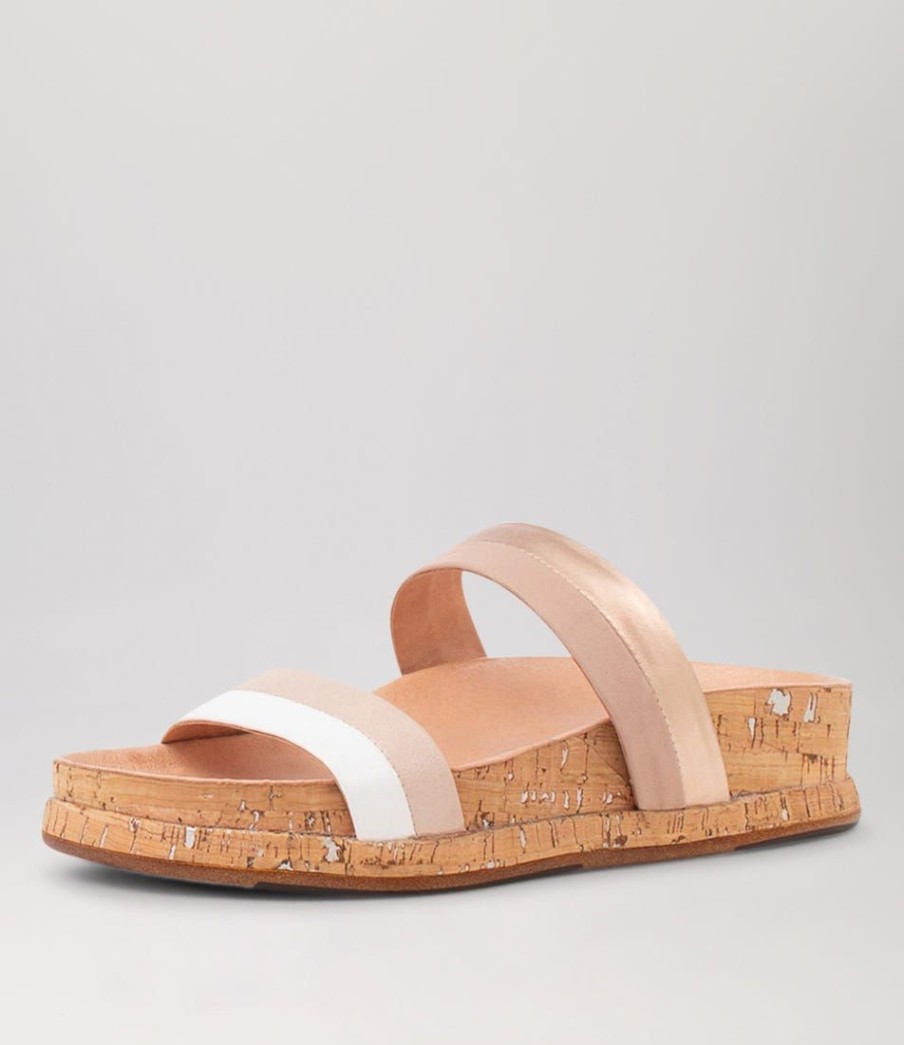 Shoes DJANGO & JULIETTE | Gabon White Nude Multi Slides