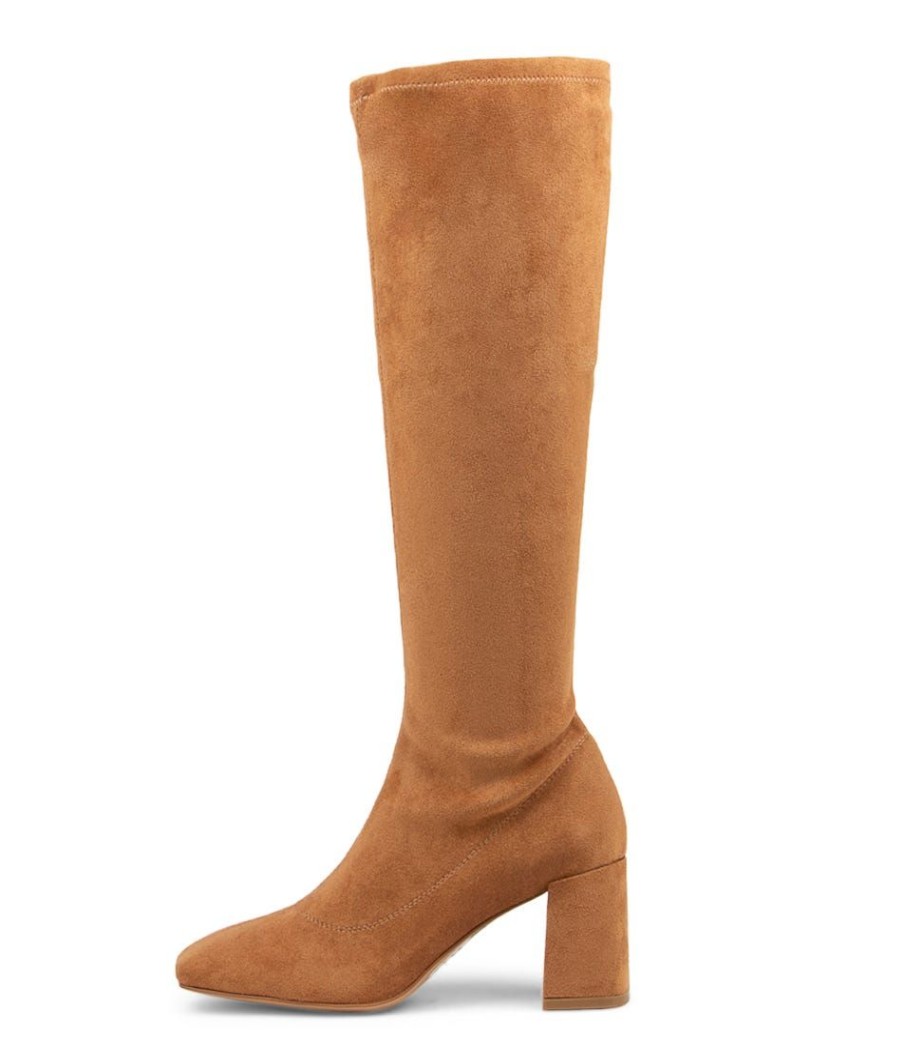 Shoes MOLLINI | Tryit Camel Stretch Microsuede Knee High Boots