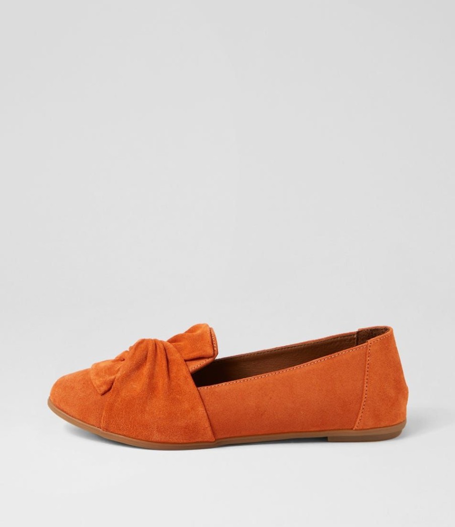 Shoes DIANA FERRARI | Lunna Orange Suede Loafers