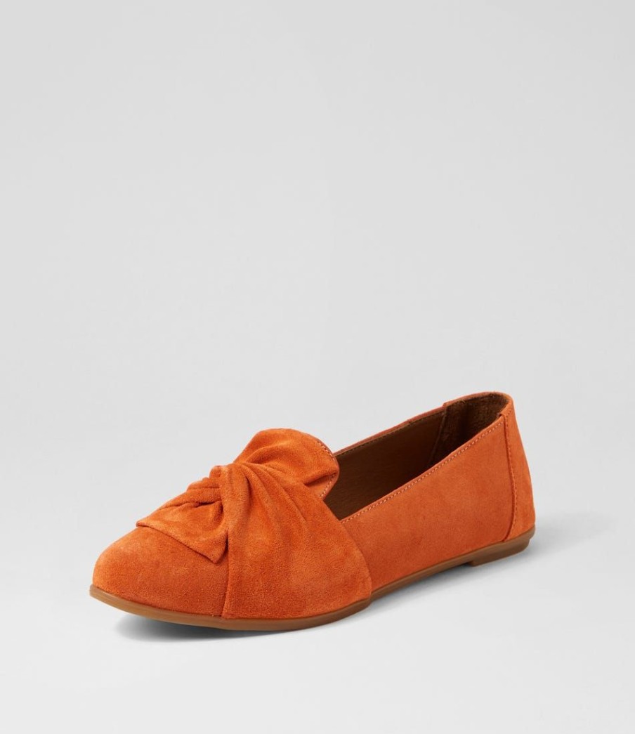 Shoes DIANA FERRARI | Lunna Orange Suede Loafers