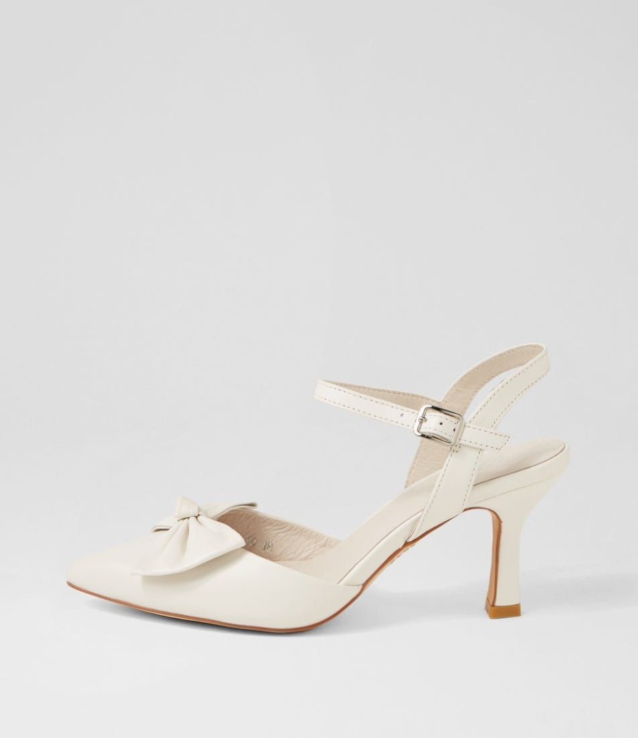 Shoes TOP END | Lariah Ivory Leather Heels