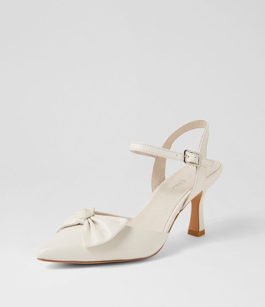 Shoes TOP END | Lariah Ivory Leather Heels