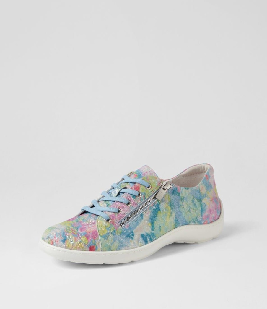 Shoes ZIERA | Wemmer Xf Blue Multi White Leather Sneakers