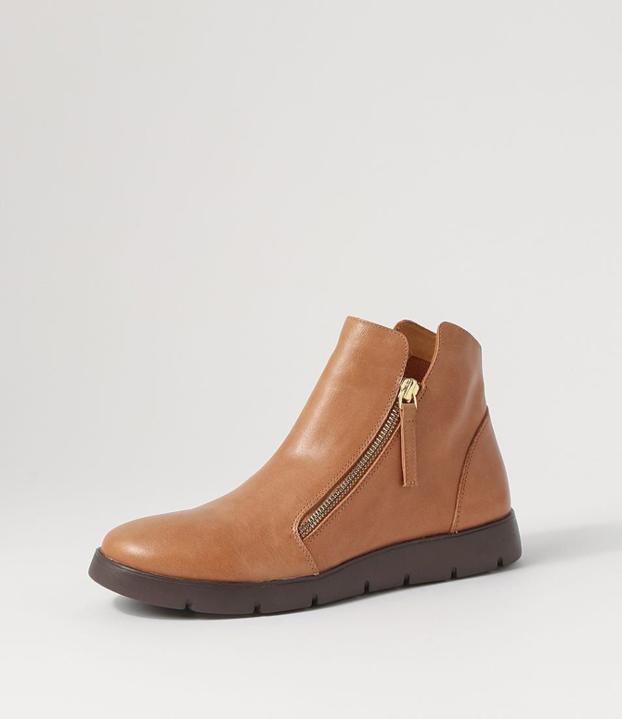 Shoes ZIERA | Mohme W Tan Leather Ankle Boots