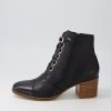 Shoes DJANGO & JULIETTE | Mclain Black Natural Heel Leather Lace Up Boots