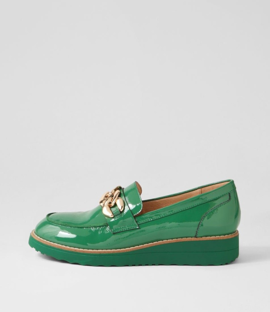 Shoes TOP END | Ozama Dark Emerald Patent Leather Loafers