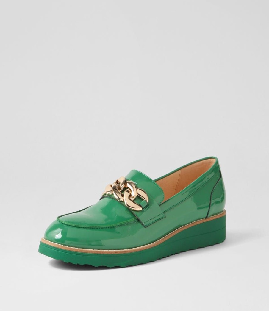 Shoes TOP END | Ozama Dark Emerald Patent Leather Loafers