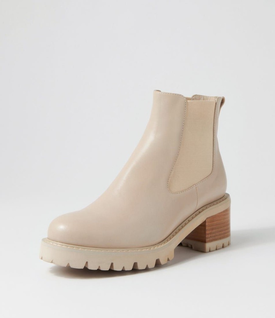 Shoes TOP END | Jesiy Almond Leather Elastic Chelsea Boots