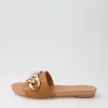 Shoes DJANGO & JULIETTE | Jacacia Dark Tan Leather Slides