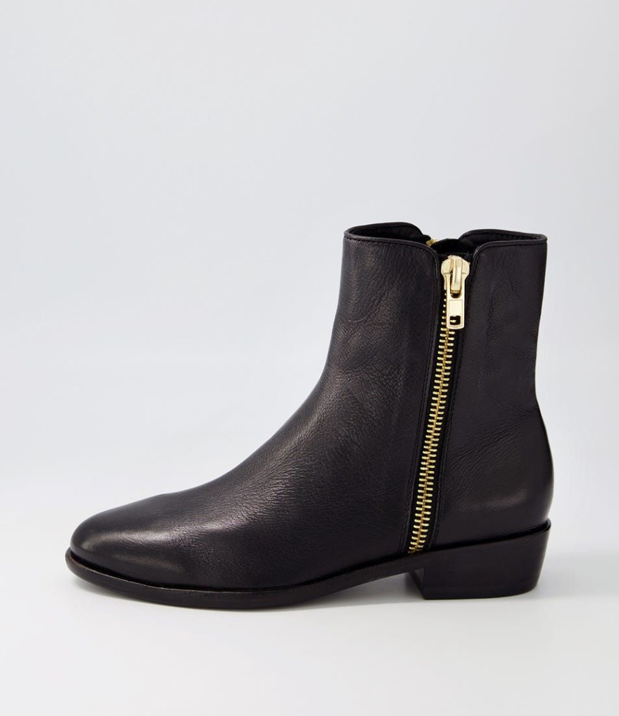 Shoes DJANGO & JULIETTE | Indirat Black Leather Ankle Boots