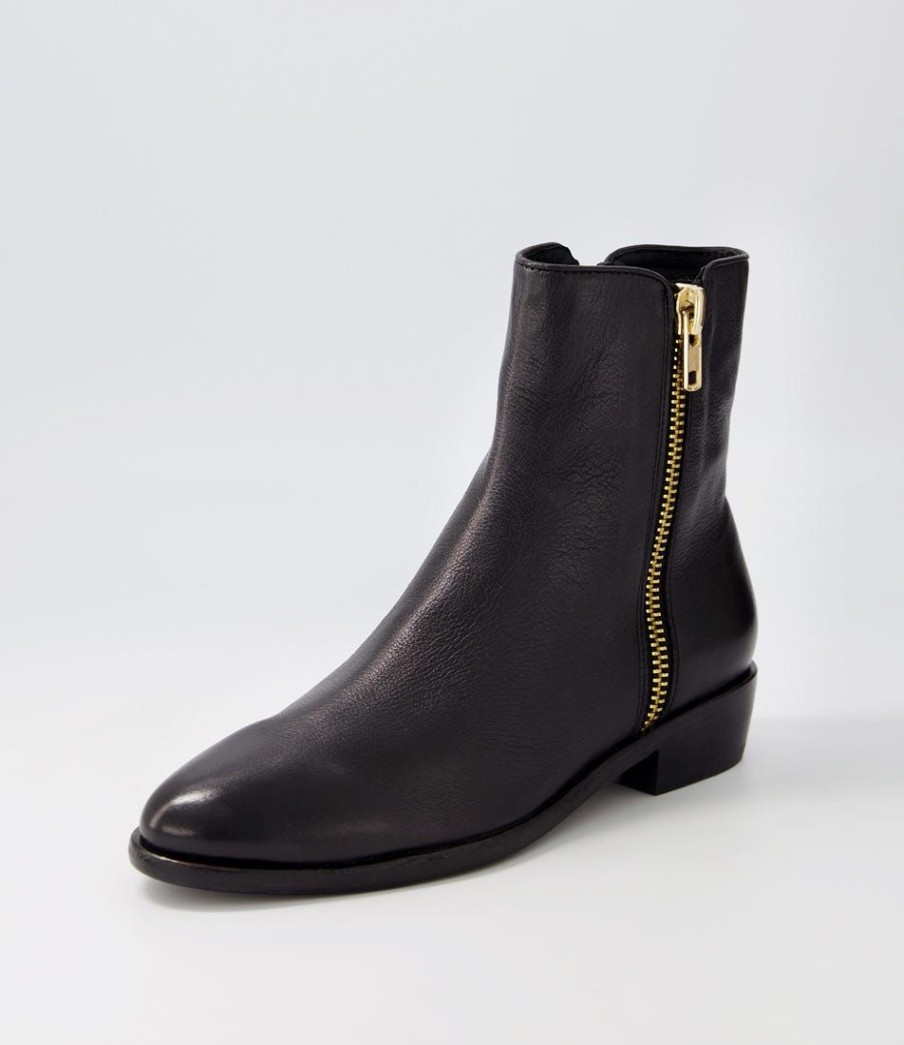 Shoes DJANGO & JULIETTE | Indirat Black Leather Ankle Boots