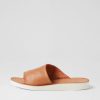 Shoes DIANA FERRARI | Nomen Dark Tan White Leather Slides