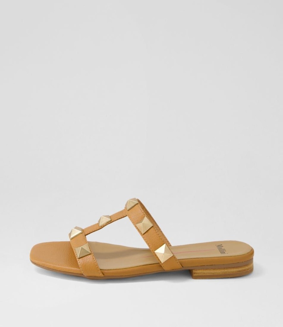 Shoes MOLLINI | Antina Dark Tan Leather Slides