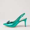 Shoes TOP END | Barbados Emerald Metallic Leather Jewels Heels