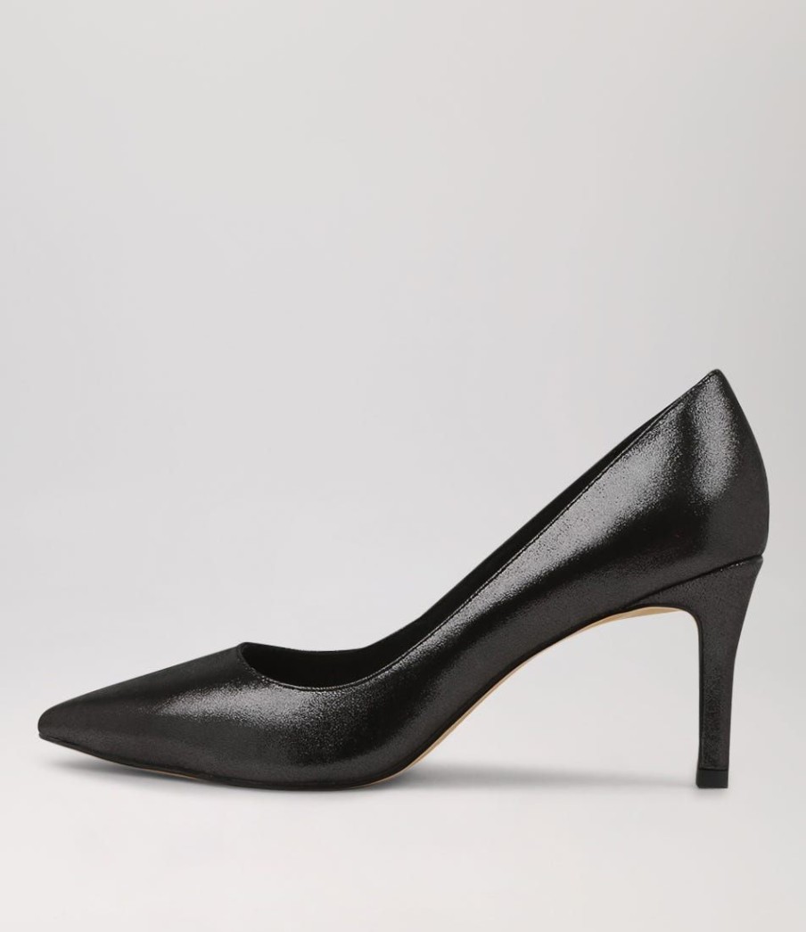 Shoes TOP END | Barrios Black Shimmer Leather Heels