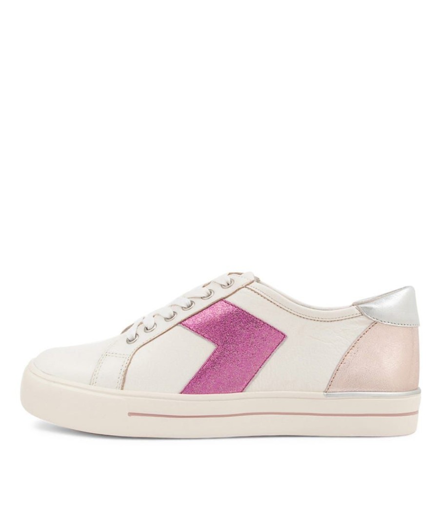 Shoes ZIERA | Aditi W White Fuchsia Multi Sneakers