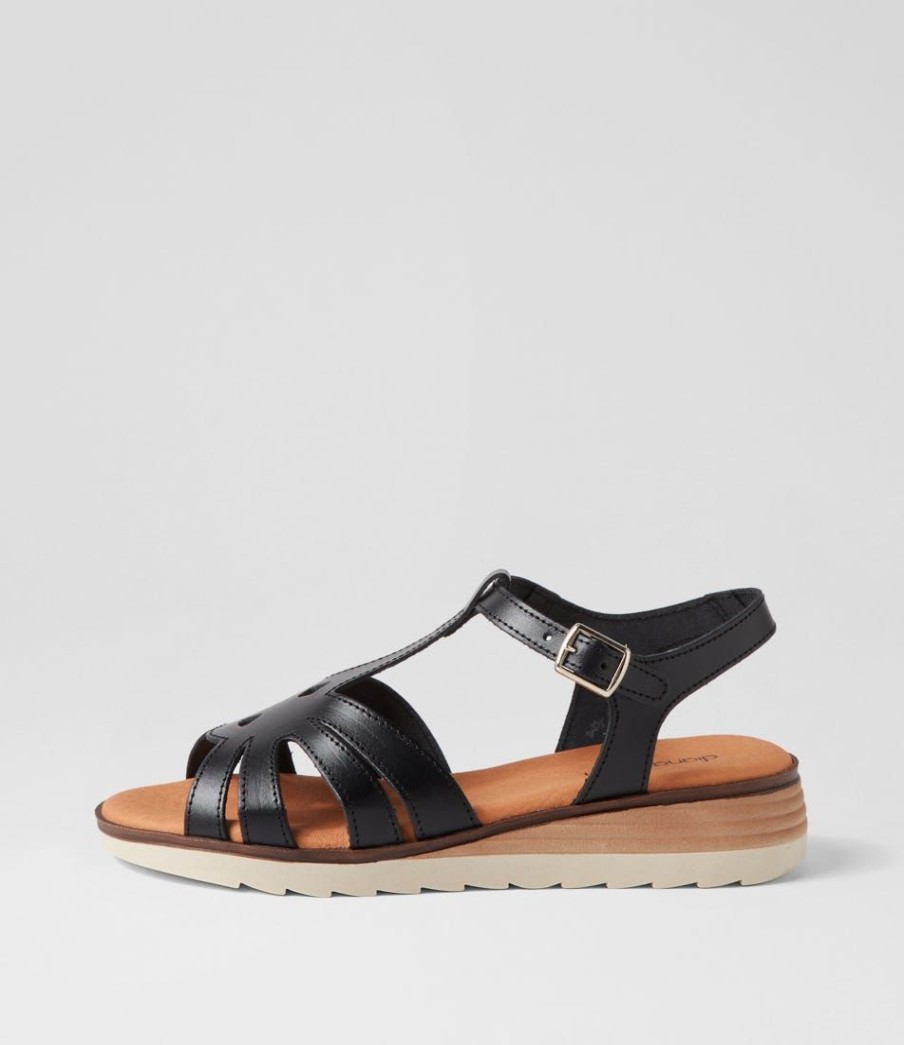 Shoes DIANA FERRARI | Begraciad Black Leather Sandals