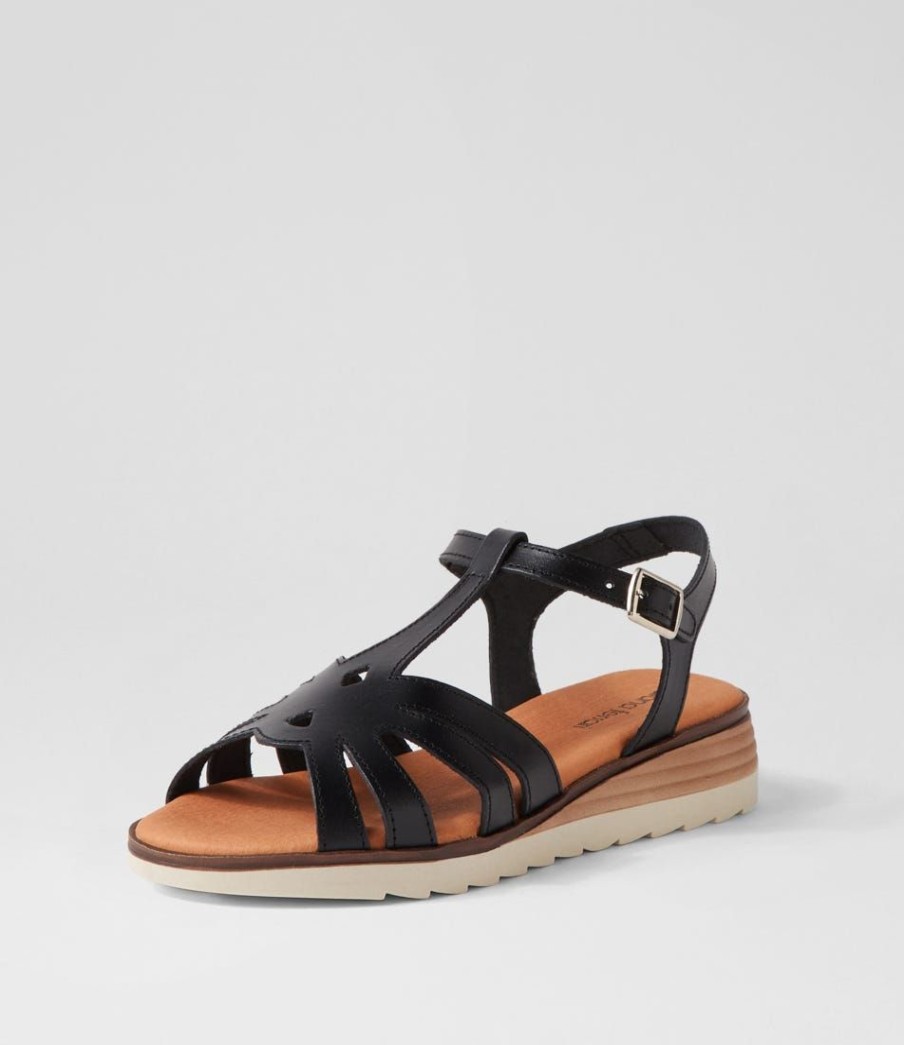 Shoes DIANA FERRARI | Begraciad Black Leather Sandals