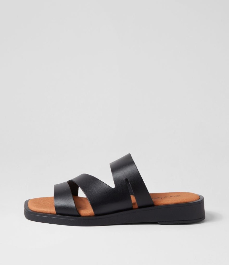 Shoes DIANA FERRARI | Jordanas Black Leather Slides