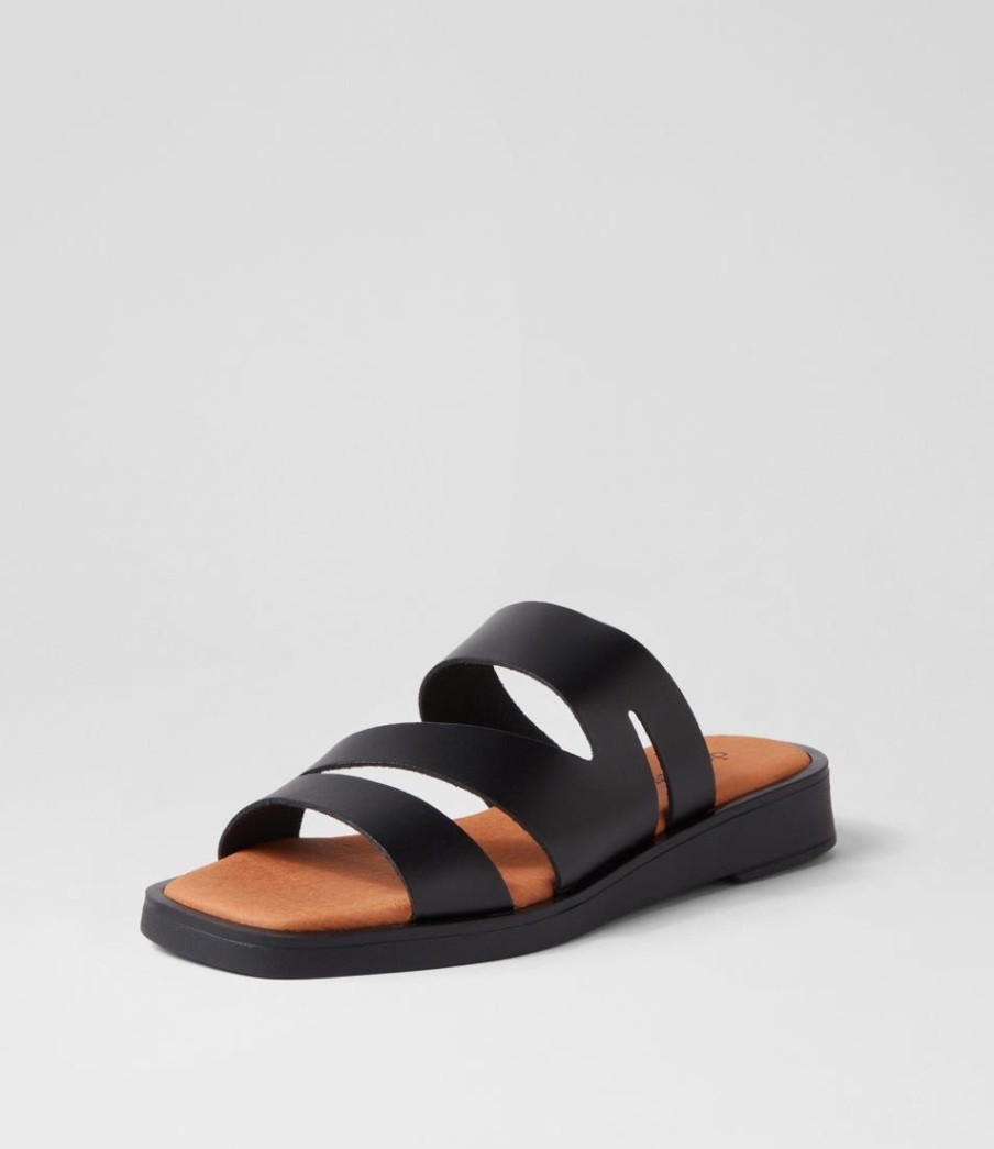 Shoes DIANA FERRARI | Jordanas Black Leather Slides