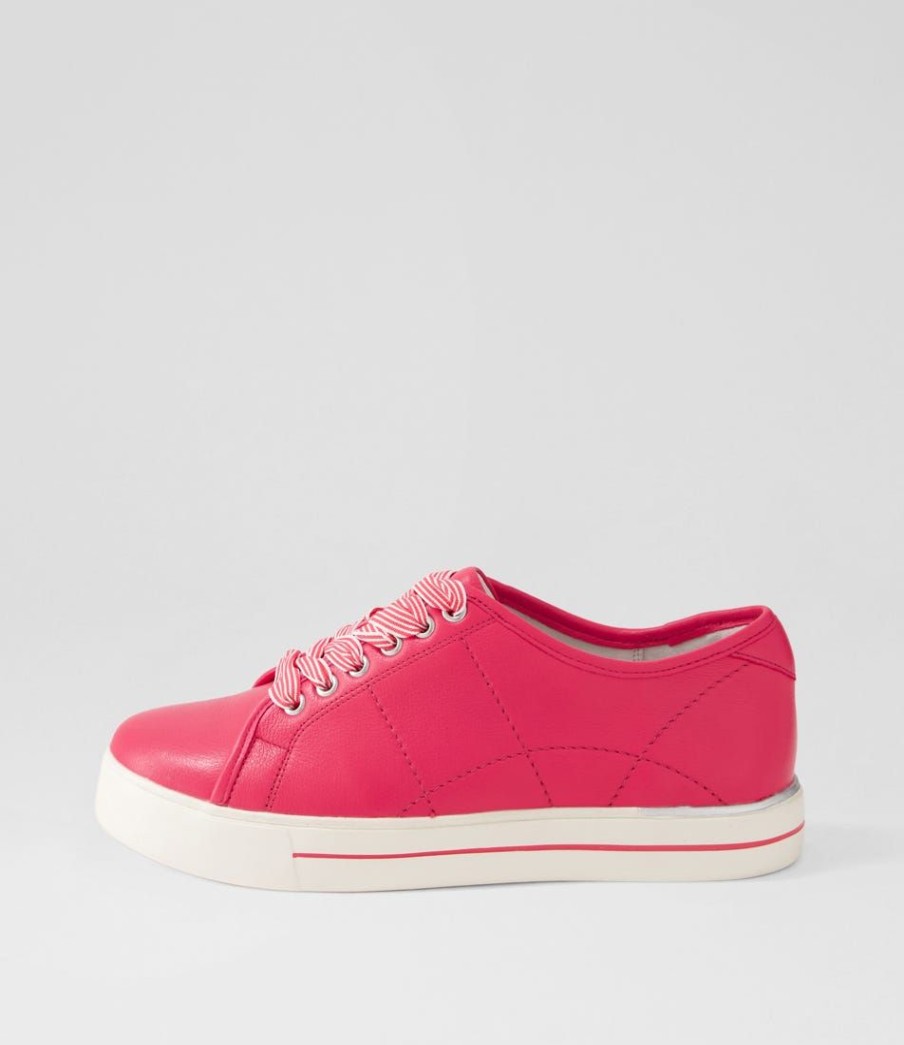 Shoes ZIERA | Ashleen W Bright Pink Leather Sneakers