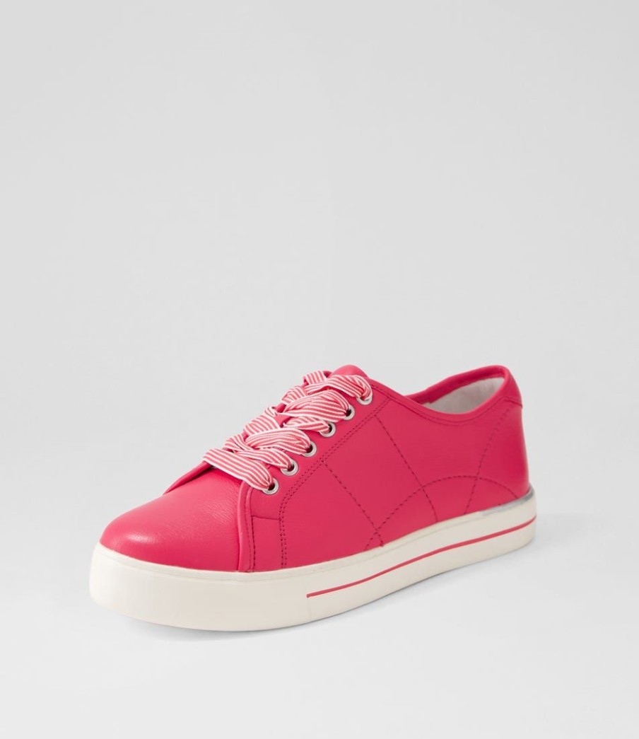 Shoes ZIERA | Ashleen W Bright Pink Leather Sneakers