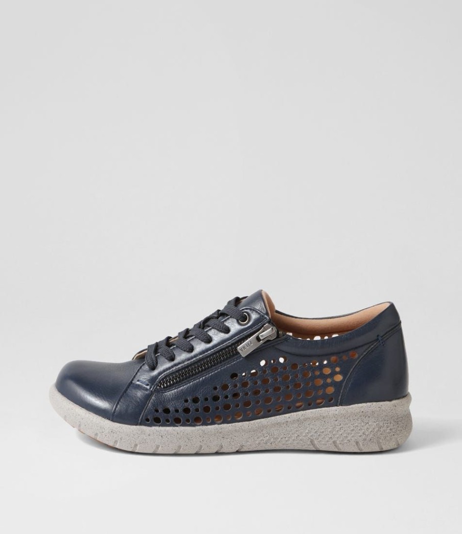 Shoes ZIERA | Shovo Xf Navy Misty Leather Sneakers