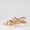 Shoes ZIERA | Bizzy W Rose Gold Scratch Cut Leather Sandals