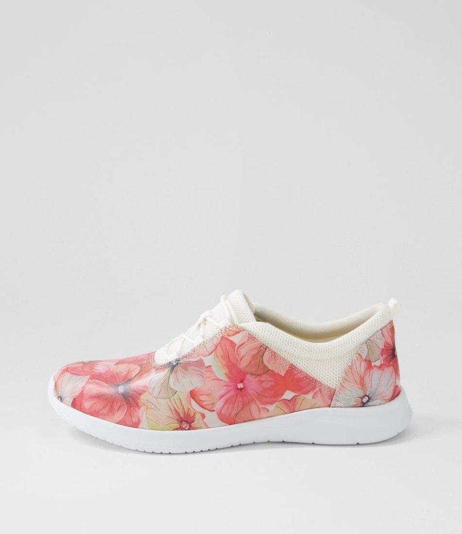 Shoes ZIERA | Fox Xf Melon Flower Leather Sneakers