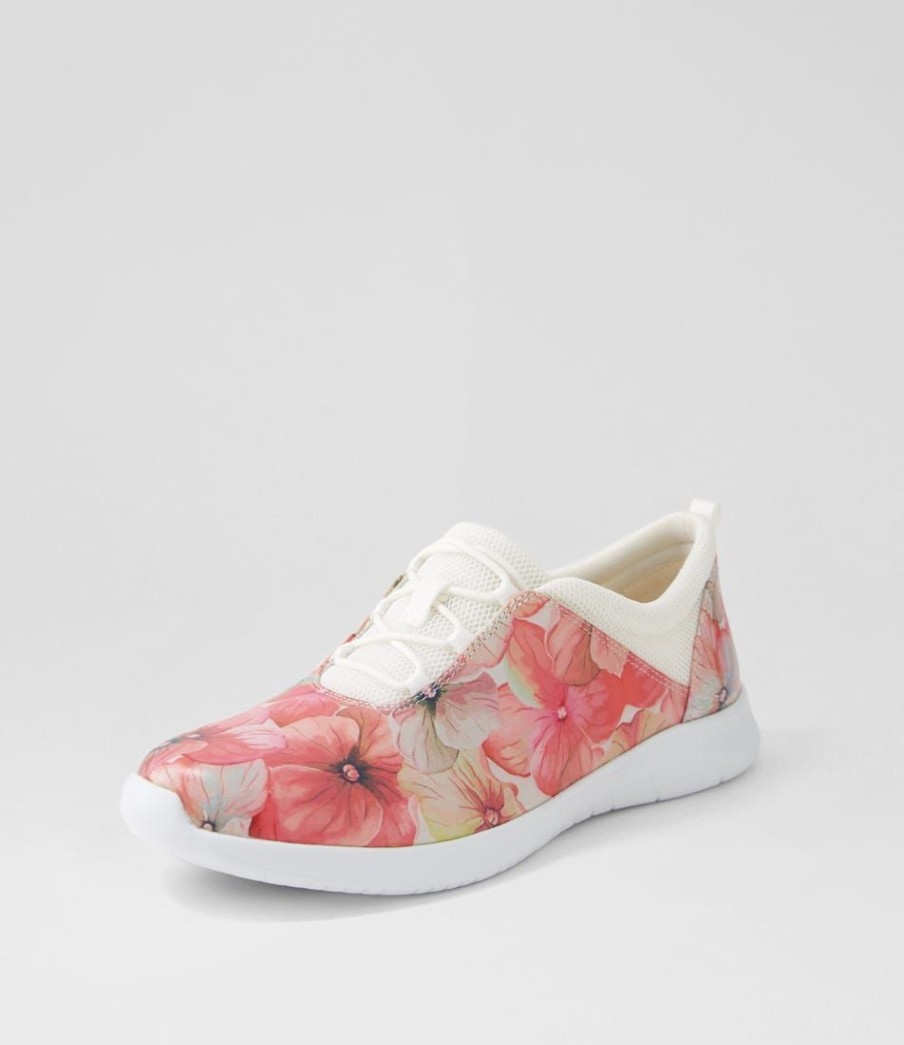 Shoes ZIERA | Fox Xf Melon Flower Leather Sneakers