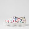 Shoes DJANGO & JULIETTE | Brenda White Print Leather Sneakers