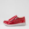 Shoes ZIERA | Shovo Xf Dark Red Wrinkle Patent Sneakers