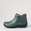 Shoes ZIERA | Alliee Xw Dark Emerald Leather Ankle Boots