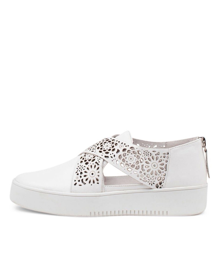 Shoes DJANGO & JULIETTE | Laddes White Leather Sneakers Ws