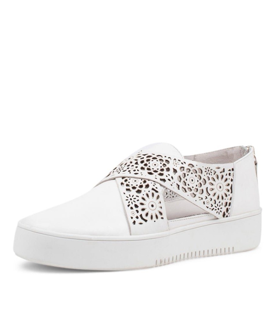 Shoes DJANGO & JULIETTE | Laddes White Leather Sneakers Ws