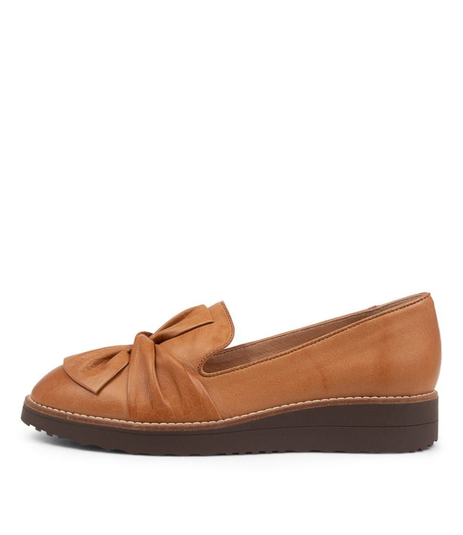 Shoes TOP END | Oclem Dark Tan Leather Flat Shoes Cs