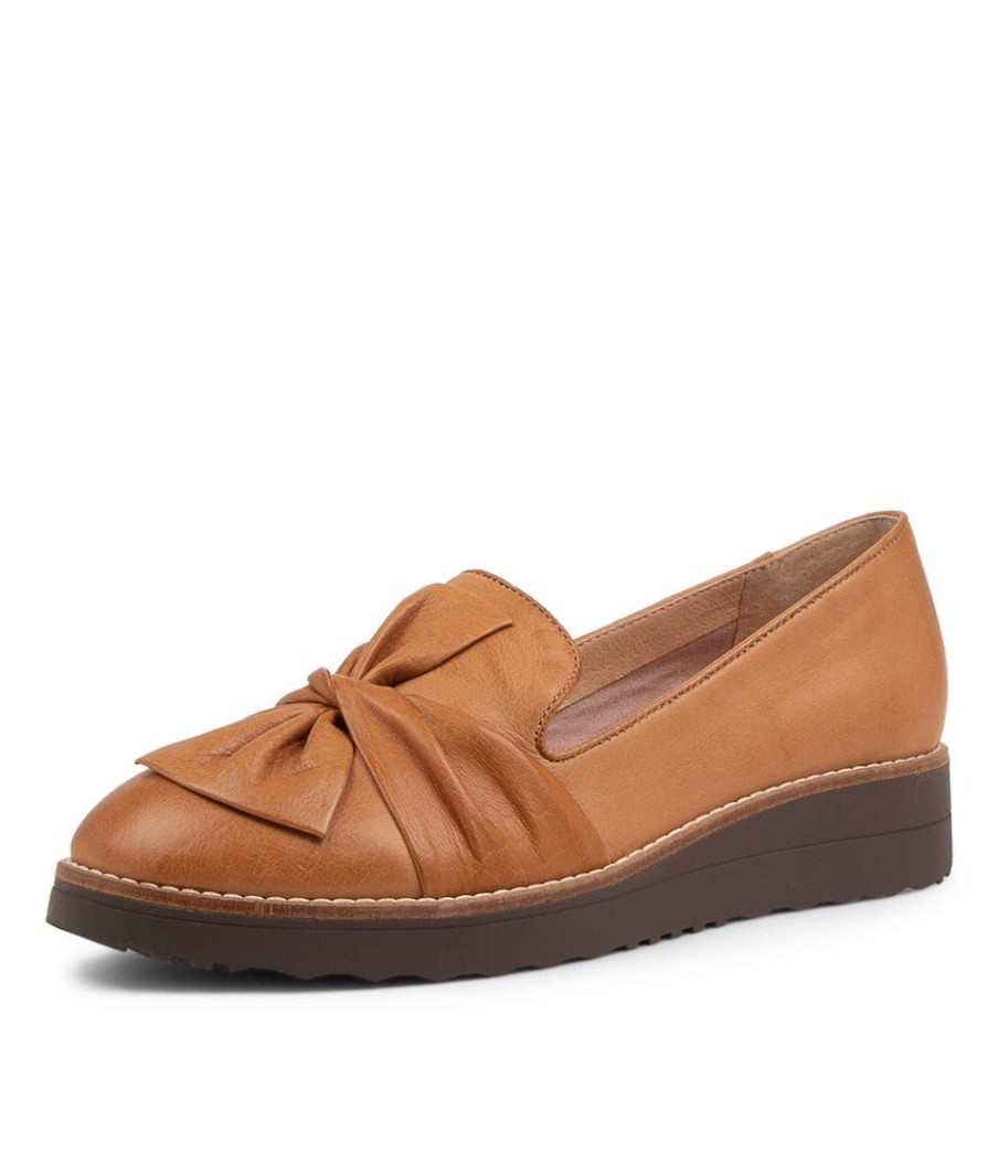 Shoes TOP END | Oclem Dark Tan Leather Flat Shoes Cs